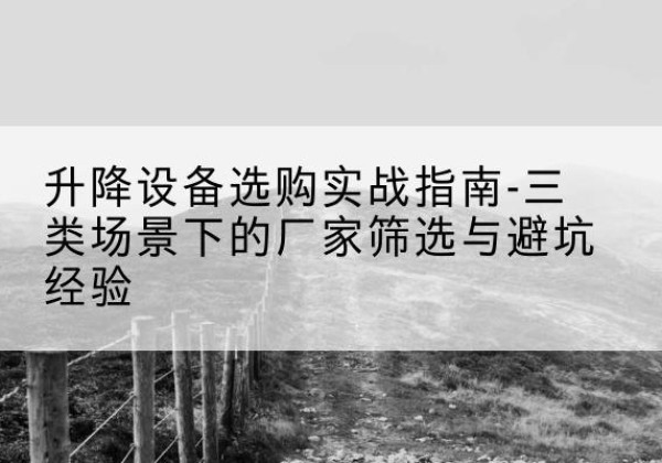 大宁移动式升降机厂家推荐-升降设备选购实战指南-三类场景下的厂家筛选与避坑经验
