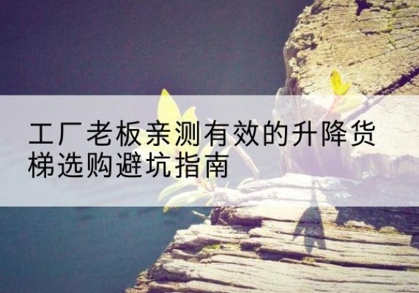 大宁升降货梯怎么选-工厂老板亲测有效的升降货梯选购避坑指南