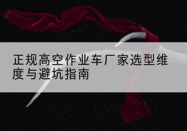 大宁高空作业车厂家-正规选型维度与避坑指南